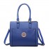 LT1650 - Miss Lulu Textured Leather Look Square Pocket Shoulder Handbag Navy LT1650 - Miss Lulu Textured Leather Look Square Pocket Shoulder Handbag Navy